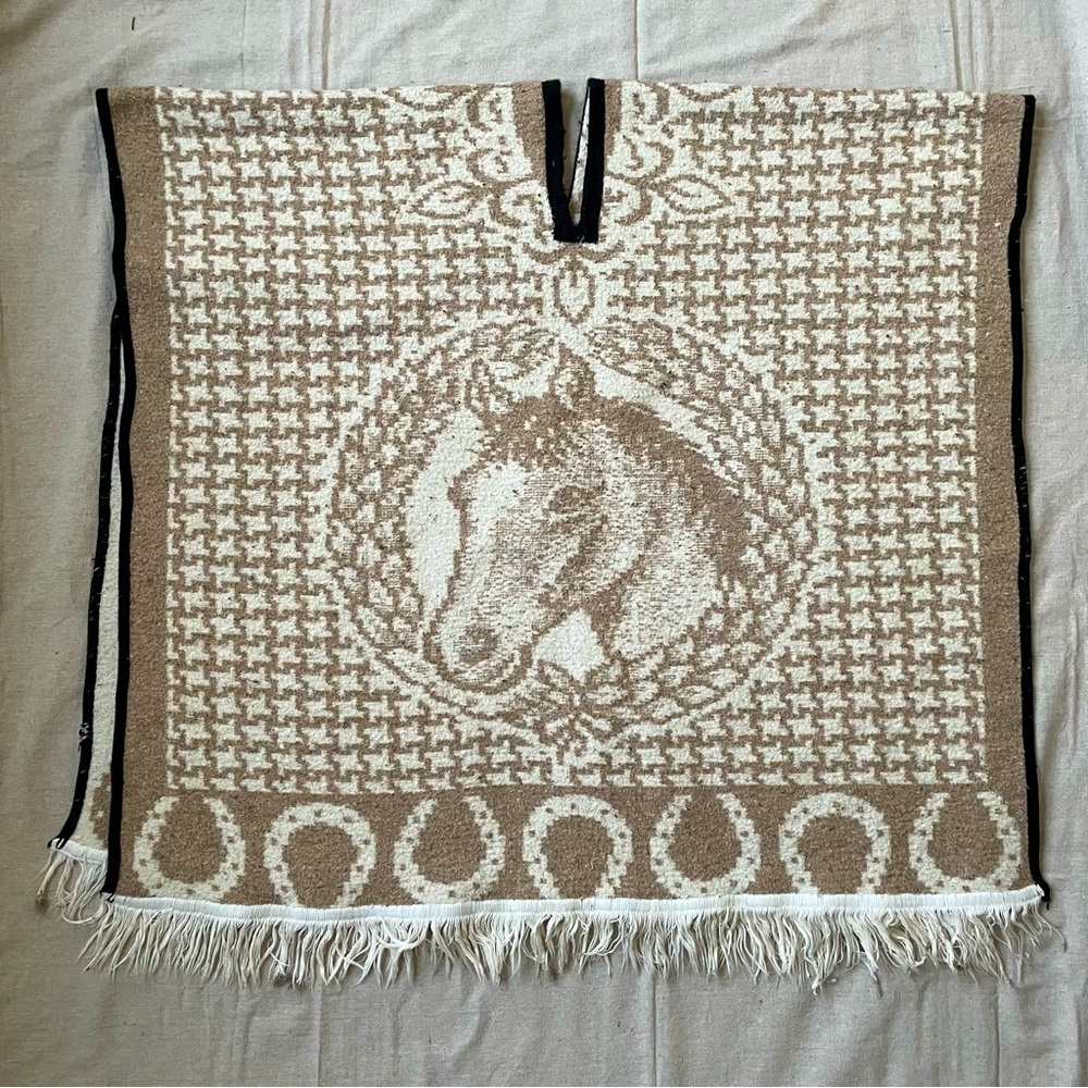 Vintage Western “Horse” Poncho Blanket